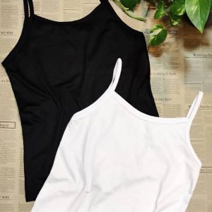 تاپ سفید و مشکی بندی