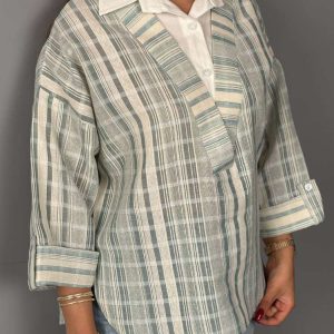 تونیک مانتویی یقه چسبیده کد 9798