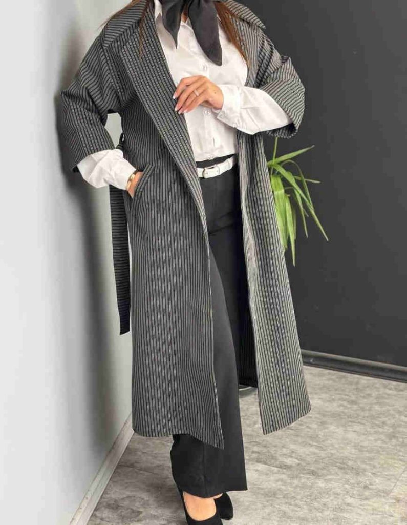 شلوار مام استایل با مانتو بلند