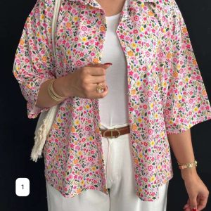 شومیز گل گلی نخی