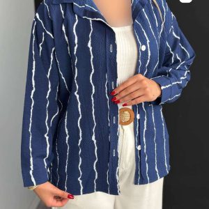 شومیز پری تابستانی سرمه ایی