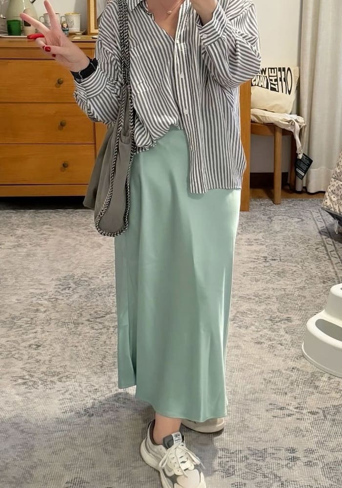 استایل تابستانی با دامن و شومیز