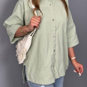 شومیز آستین سه ربع سدی