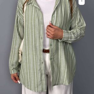 شومیز مانتویی راه راه