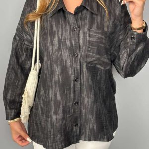 شومیز مشکی یقه مردونه