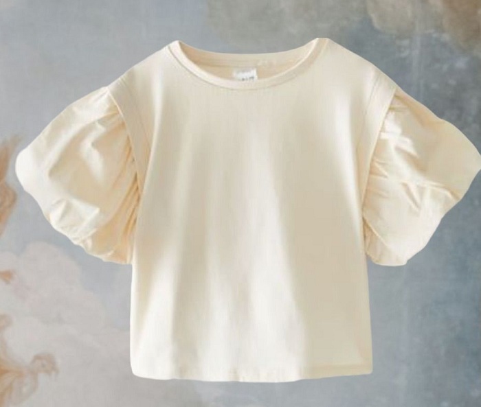 تیشرت آستین پفی دخترانه