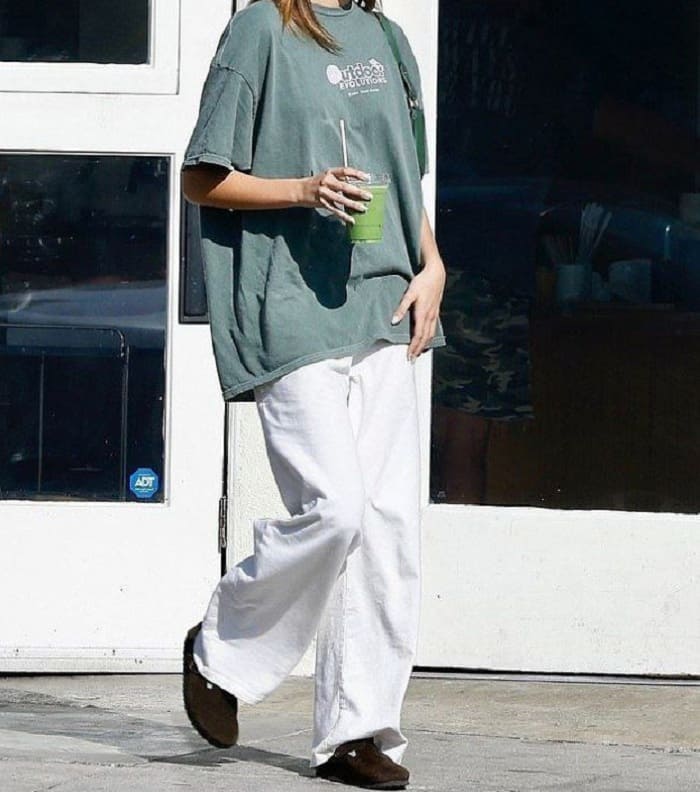 تیشرت لانگ را با چه شلواری بپوشیم : تیشرت لانگ با شلوار بگ دخترانه