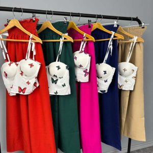 ست کراپ و شلوار پروانه