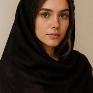 شال مشکی دانتل خنک