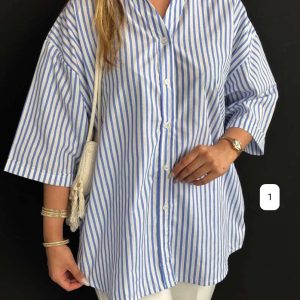 شومیز راه راه قواره دار