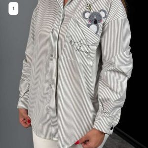 مانتو راه راه گلدوزی