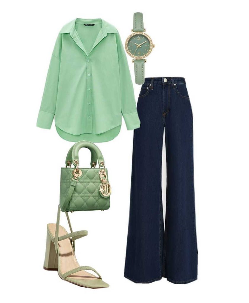 مانتو سبز با چه رنگ شلواری ست میشه