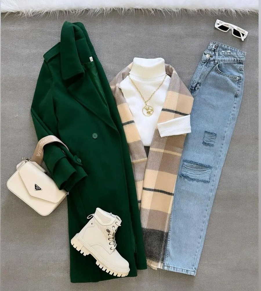 مانتو سبز تیره با چی ست میشه