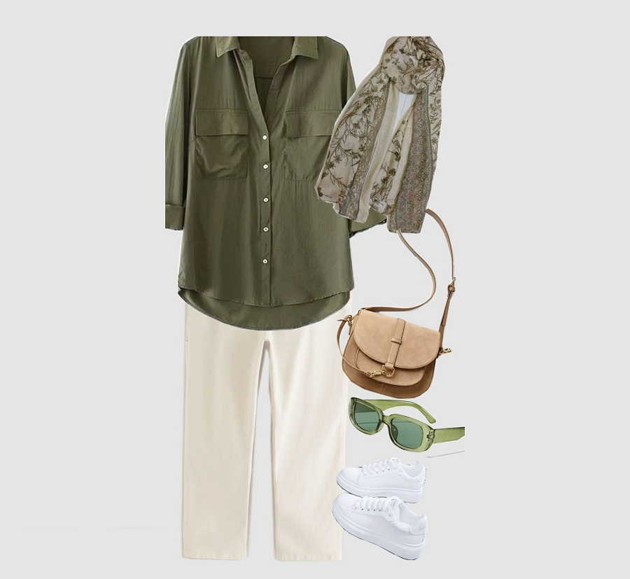 مانتو سبز رو با چه شالی بپوشیم