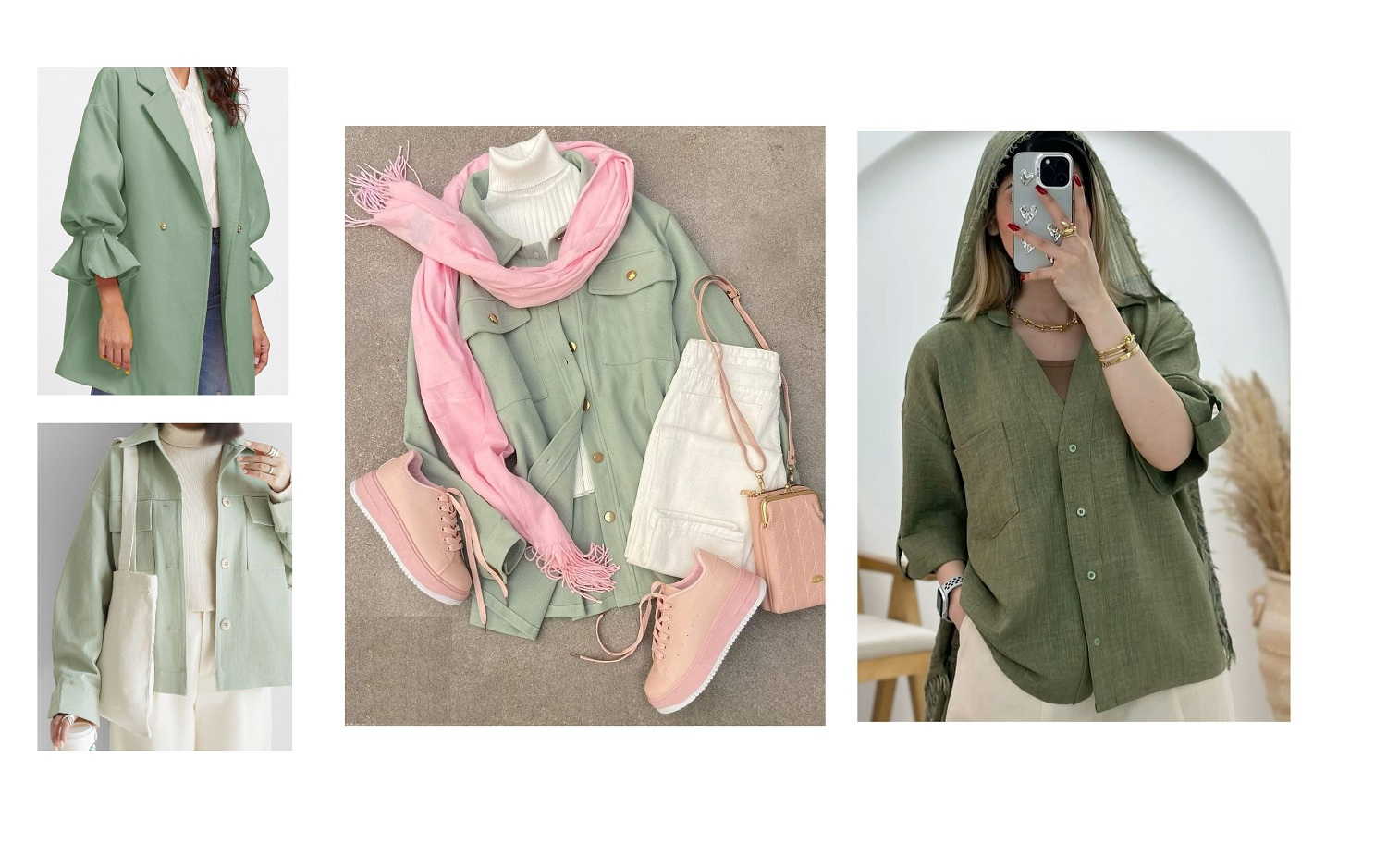 مانتو (شومیز) سبز با چه شلوار و شالی ست میشه