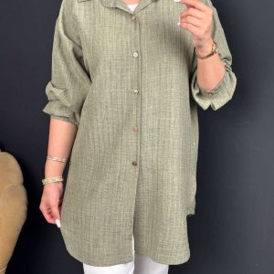 مانتو یقه مردونه بغل دکمه