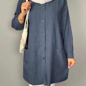 مانتو یقه مردونه بلند