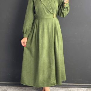 پیراهن بلند یقه رو هم