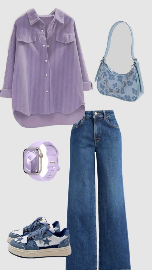 شلوار شافل بگ با شومیز