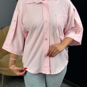 شومیز باکسی صورتی