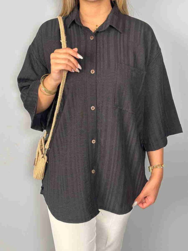 شومیز مانتویی مشکی