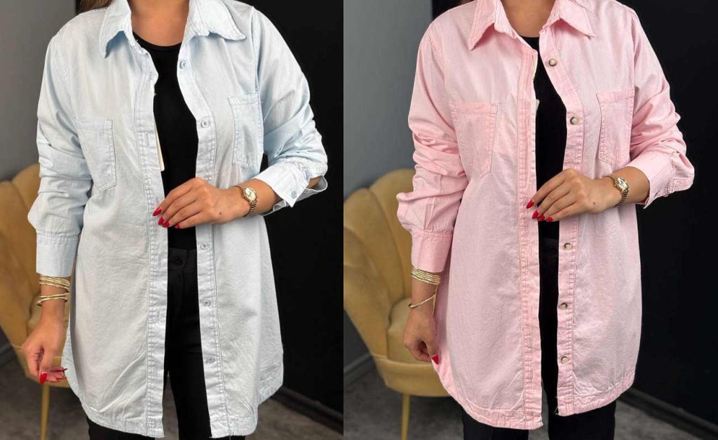 شومیز مانتویی پاستلی