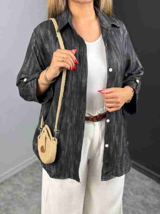 شومیز مشکی آستین پاکتی