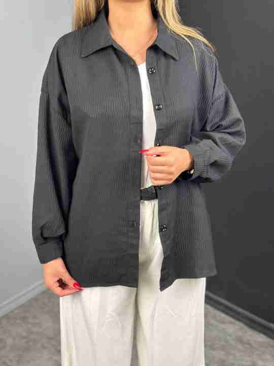 شومیز مشکی جلو دکمه دار