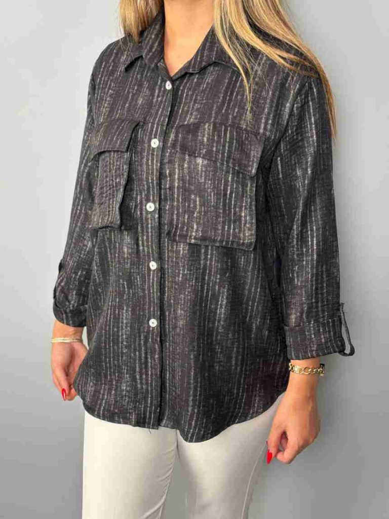 شومیز مشکی جیب دار