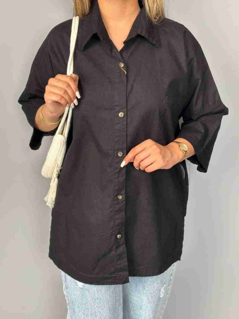 شومیز مشکی خنک نخی