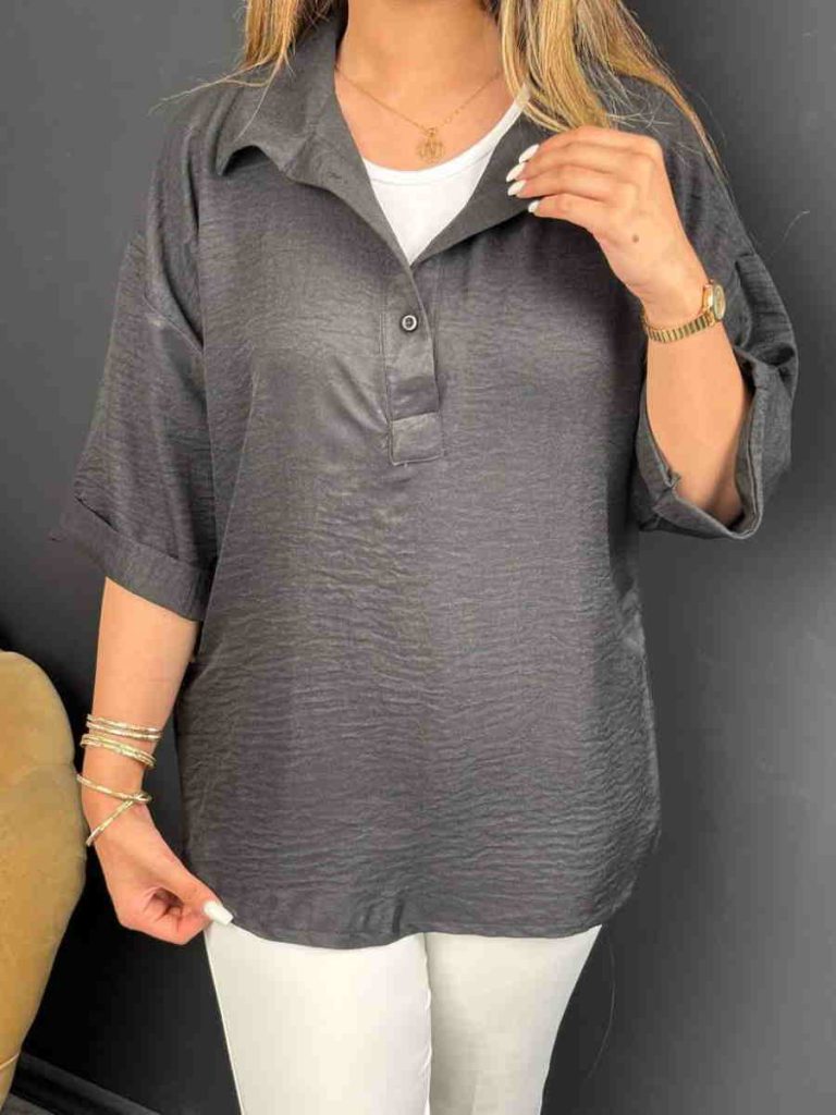 شومیز مشکی سه دکمه تابستانی