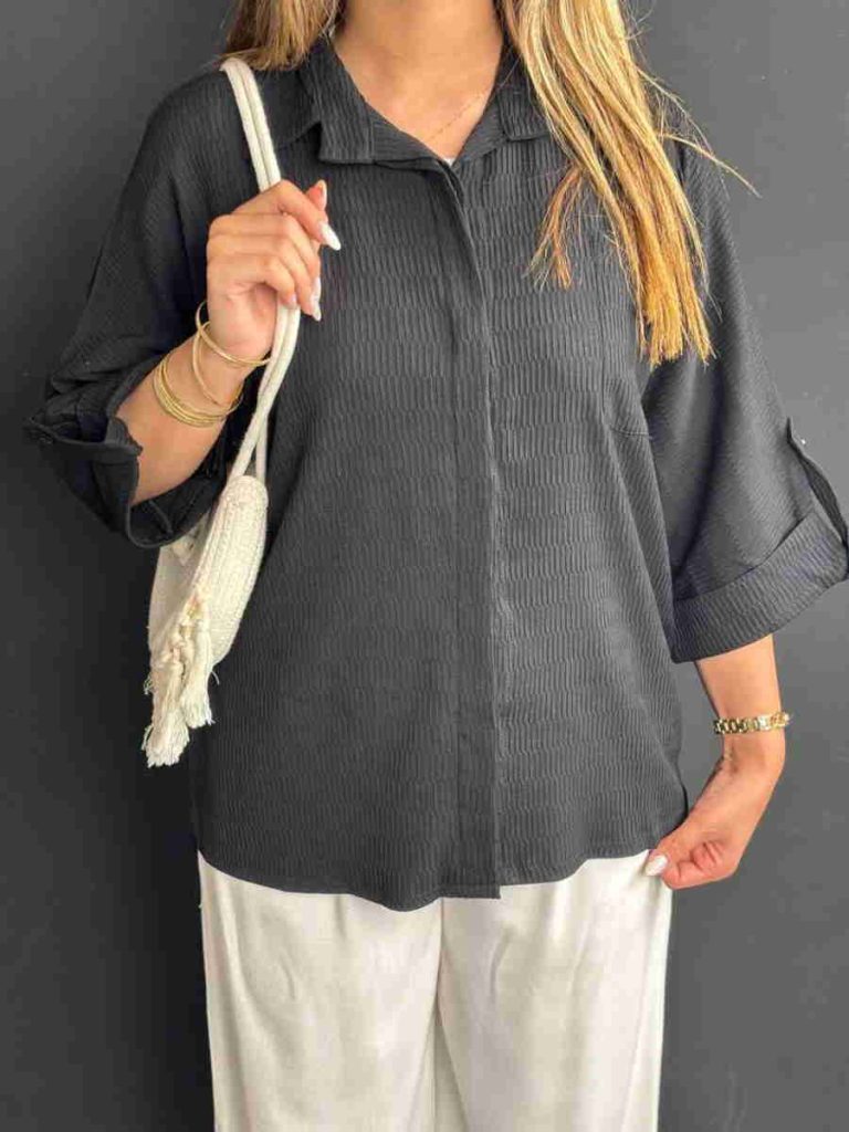 شومیز مشکی پشت دکمه دار