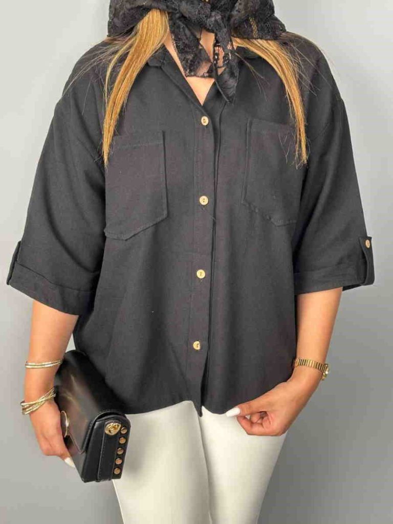 شومیز مشکی کوتاه دخترانه