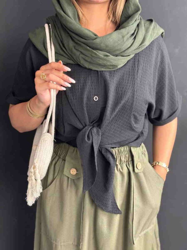 شومیز مشکی گره ای