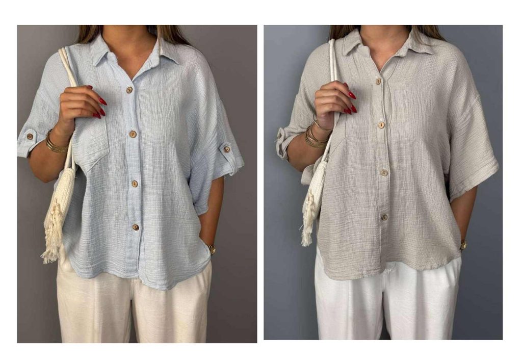 شومیز کنفی کوتاه پاستلی