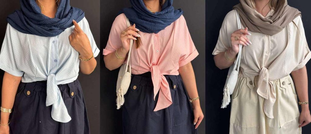 شومیز گره ای پاستلی