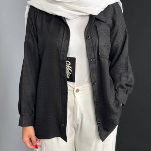 مانتو دکمه دار تک جیب