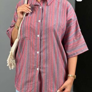 مانتو رنگی آستین سه ربع