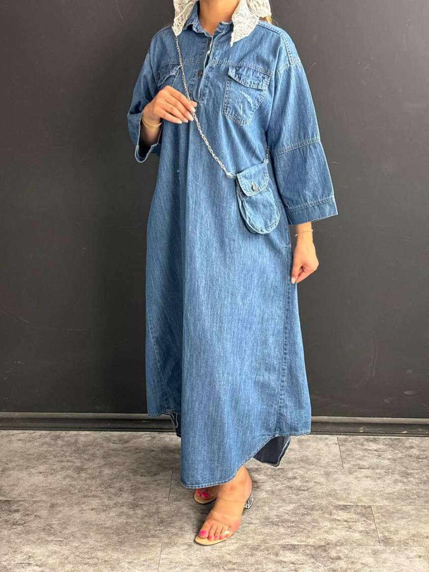 مدل مانتو تابستانی جلو بسته جین