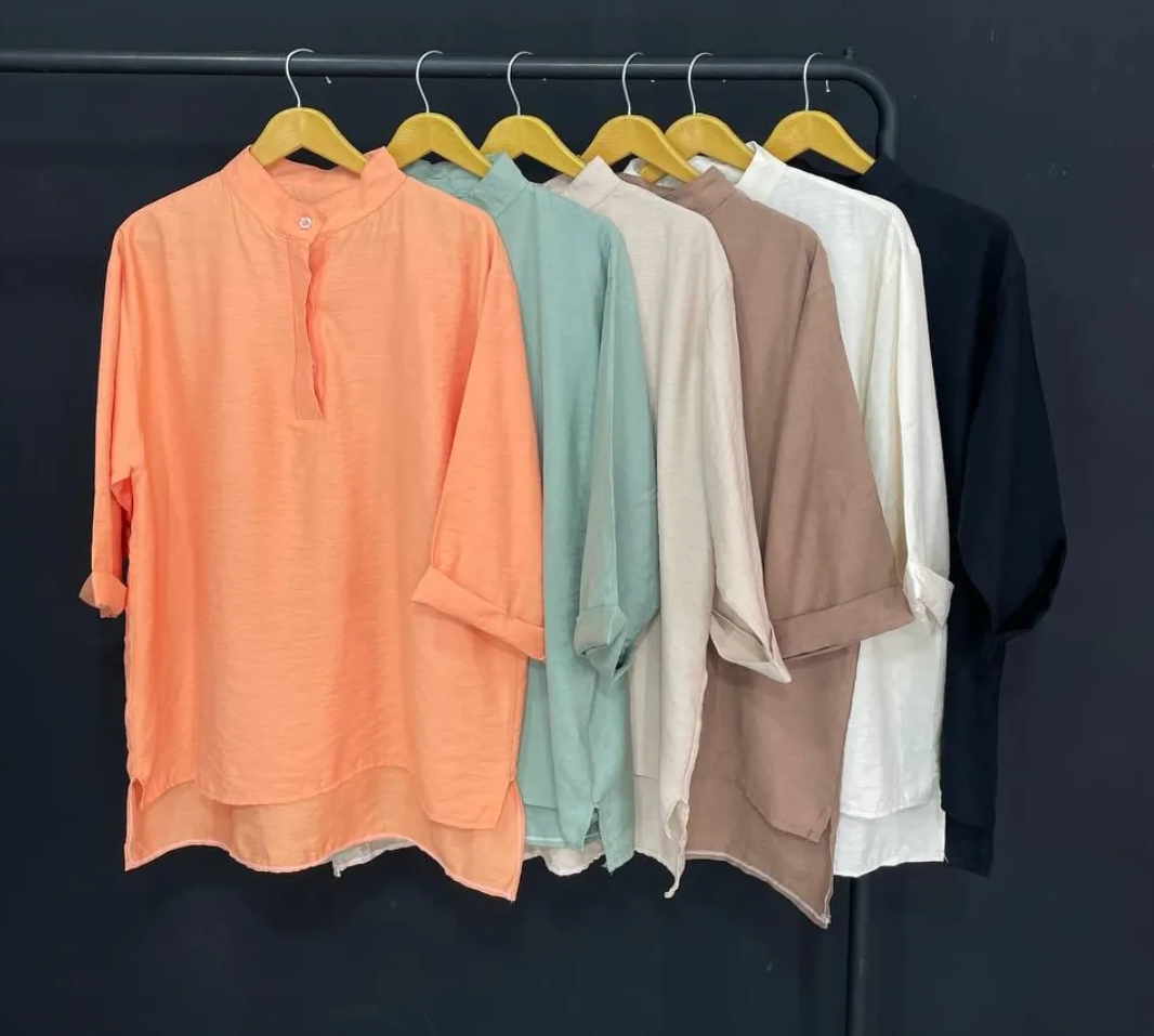 مدل مانتو تابستانی جلو بسته یقه ایستاده