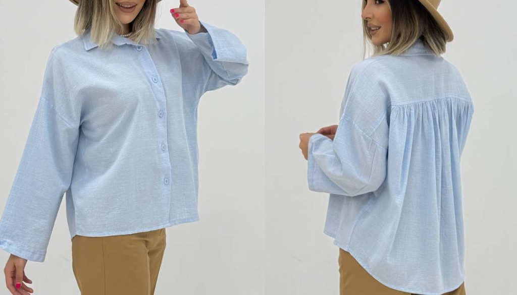 شومیز آبی روشن