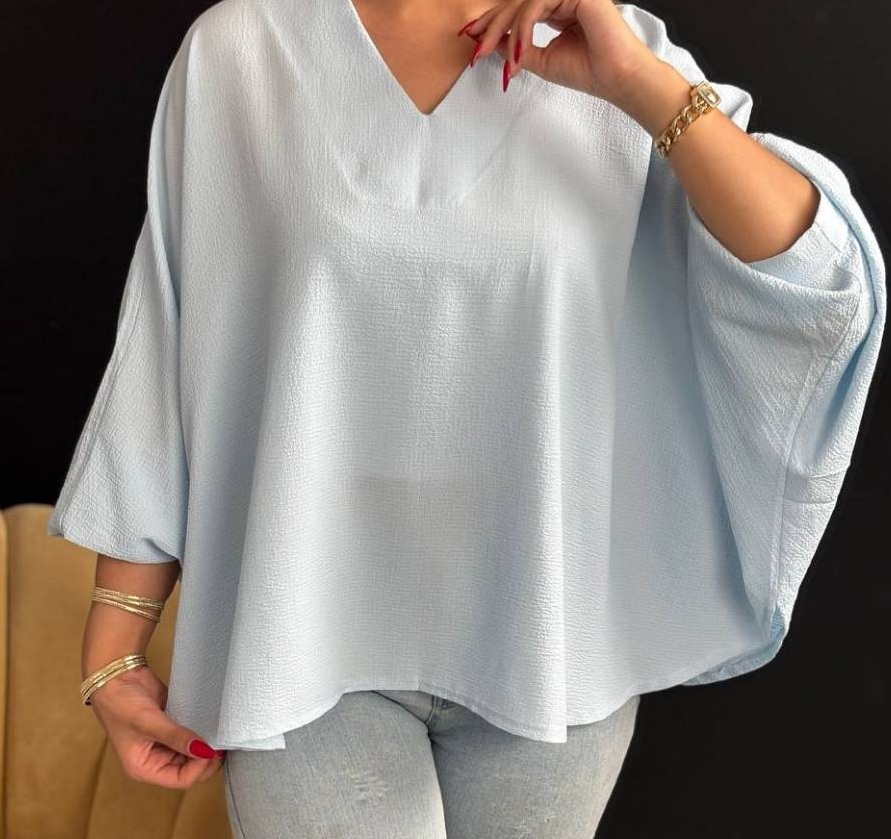 شومیز کیمونو آبی