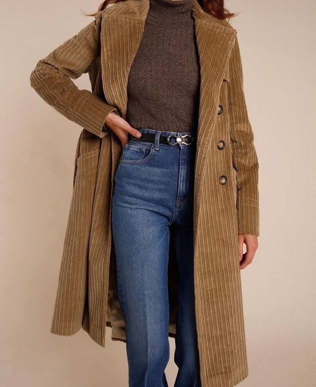 مدل مانتو بلند پاییزه مخمل کبریتی درشت