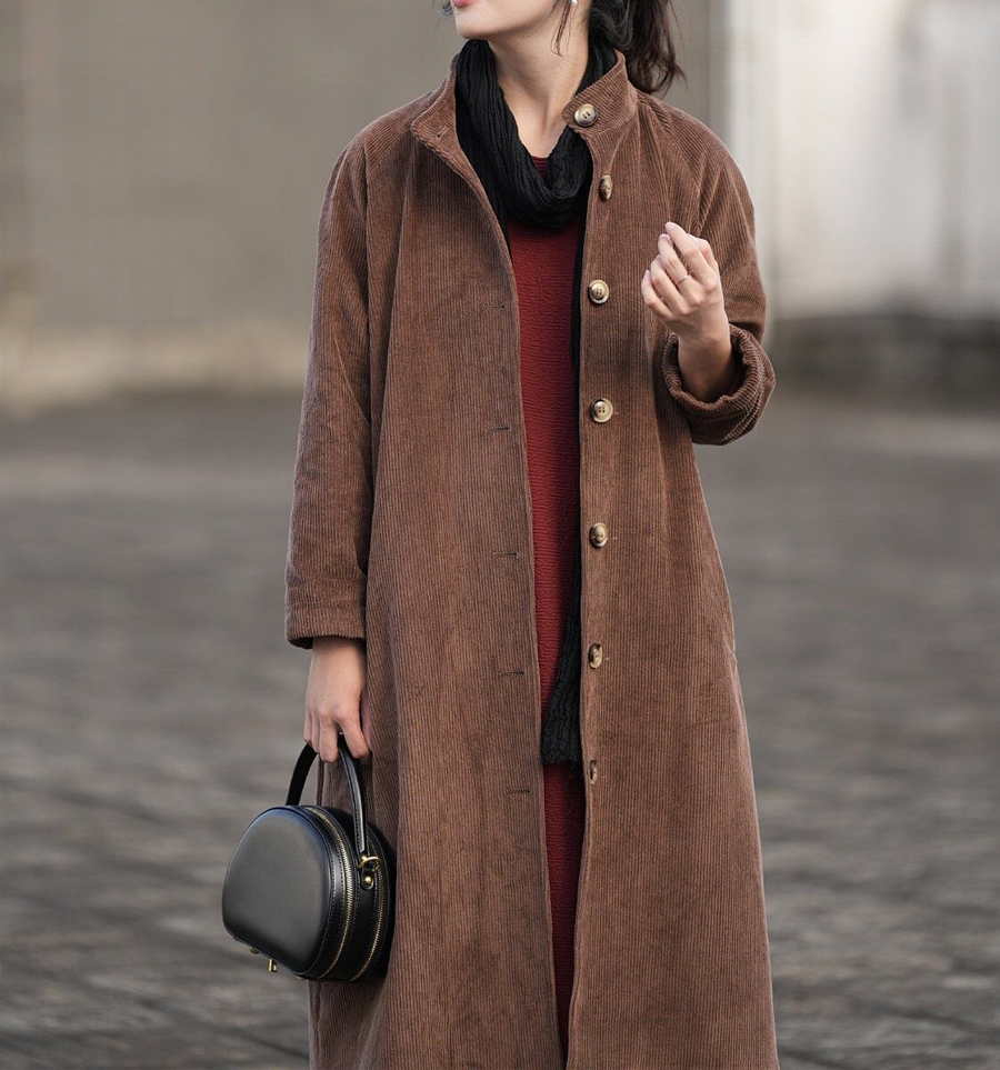 مدل مانتو پاییزی بلند با پارچه کبریتی