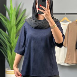 تیشرت لانگ سرمه ایی