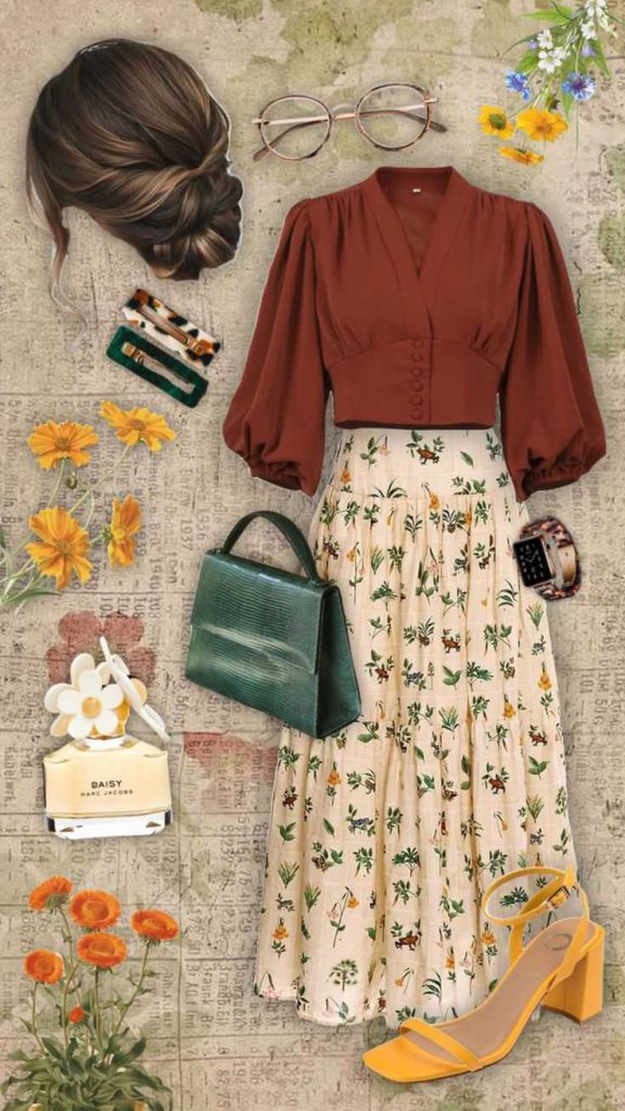 شومیز دامن گلدار