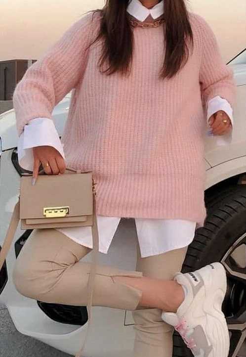 لباس بافت رو با چه شلواری بپوشیم : لباس بافت و شلوار پارچه ای