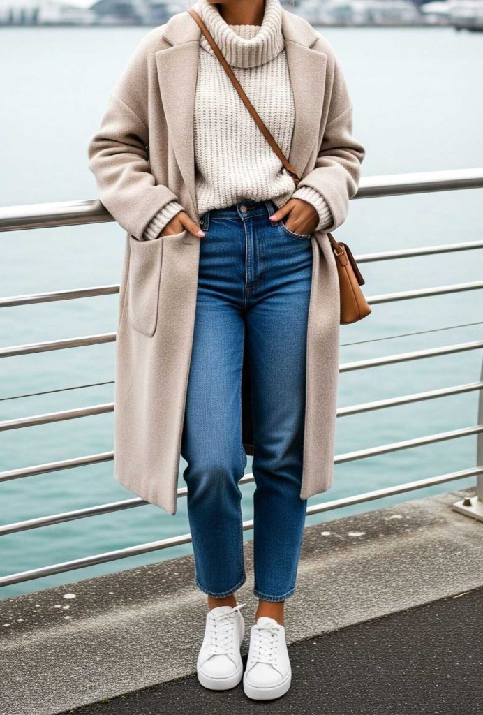 روی لباس بافت چی بپوشیم : لباس بافت و پالتو