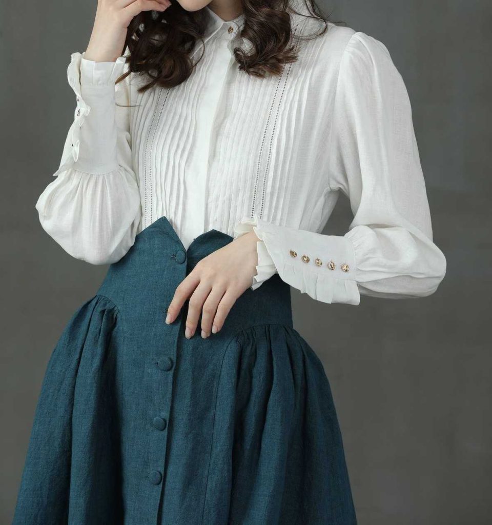 مدل شومیز سفید و دامن