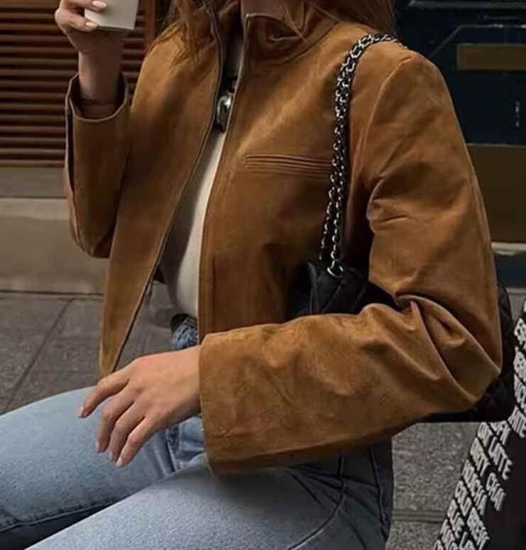 مدل مانتو پاییزه کوتاه سوئیت بدون دکمه